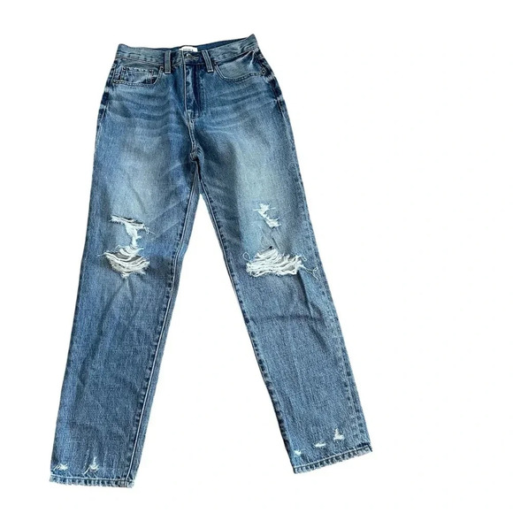 Pistola Women's Light Wash Distressed Straight Leg Denim Jeans Size 27 NWOT - Picture 1 of 6
